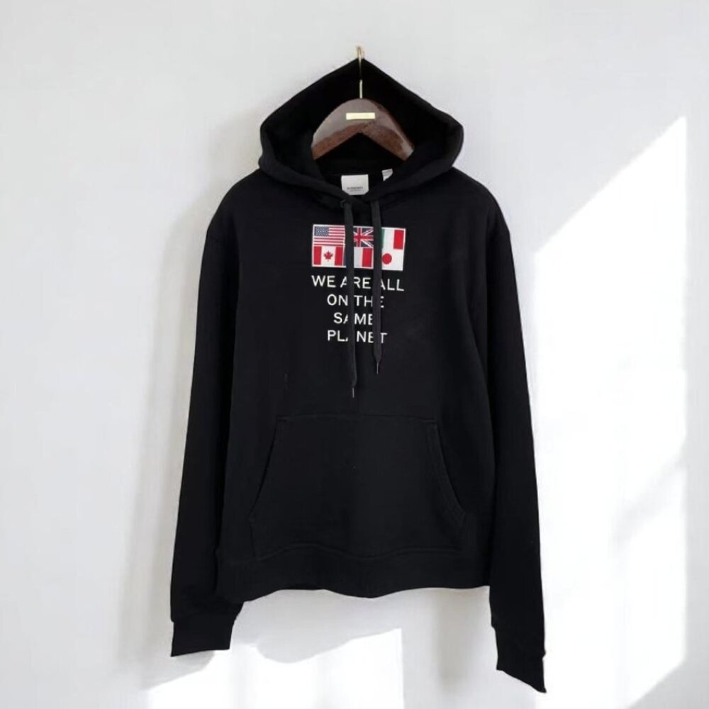 NWT BURBERRY Authentic Black Flag Hoodie